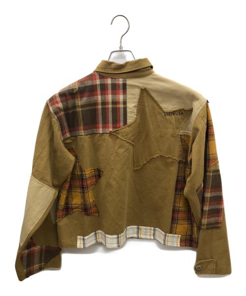 AVIREX Belle（アヴィレックス ベル）AVIREX Belle (アヴィレックス ベル) BDU CHECK REMAKE SHORT SHIRT カーキ サイズ:FREEの古着・服飾アイテム