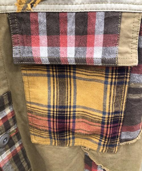 AVIREX Belle（アヴィレックス ベル）AVIREX Belle (アヴィレックス ベル) BDU CHECK REMAKE SHORT SHIRT カーキ サイズ:FREEの古着・服飾アイテム