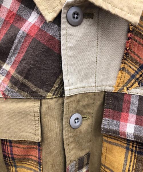 AVIREX Belle（アヴィレックス ベル）AVIREX Belle (アヴィレックス ベル) BDU CHECK REMAKE SHORT SHIRT カーキ サイズ:FREEの古着・服飾アイテム