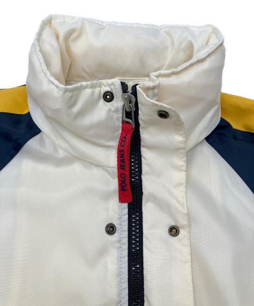 POLO JEANS CO.（ポロジーンズカンパニー）POLO JEANS CO. (ポロジーンズカンパニー) ナイロンジャケット RALPH LAUREN 古着 ホワイト×イエロー×ネイビー サイズ:Ｍの古着・服飾アイテム