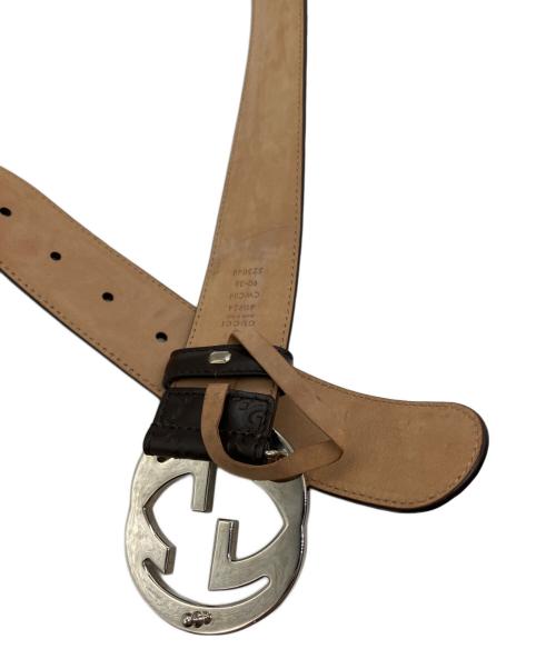 GUCCI（グッチ）GUCCI (グッチ) インターロッキングベルト ダークブラウンの古着・服飾アイテム