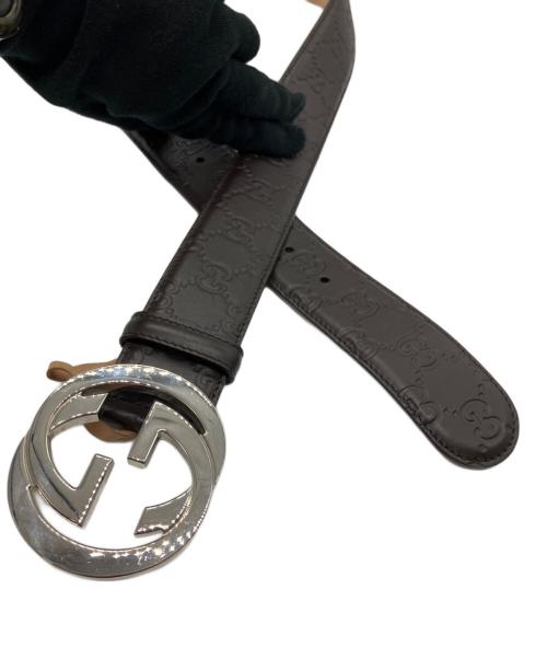 GUCCI（グッチ）GUCCI (グッチ) インターロッキングベルト ダークブラウンの古着・服飾アイテム