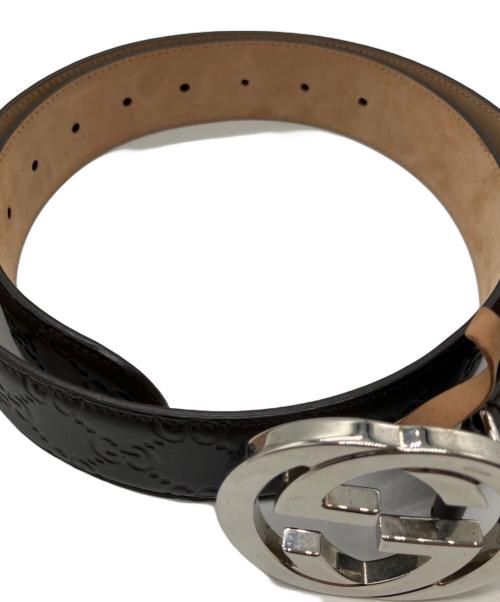 GUCCI（グッチ）GUCCI (グッチ) インターロッキングベルト ダークブラウンの古着・服飾アイテム