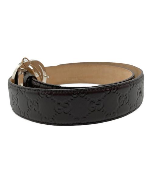 GUCCI（グッチ）GUCCI (グッチ) インターロッキングベルト ダークブラウンの古着・服飾アイテム