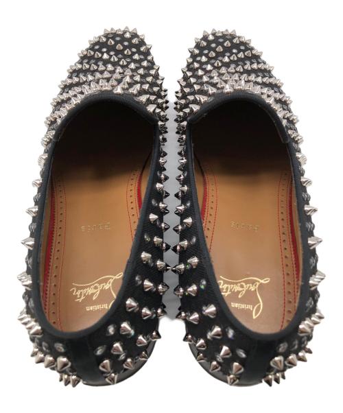 Christian Louboutin（クリスチャン・ルブタン）Christian Louboutin (クリスチャン・ルブタン) ビジュースタッズスリッポン　ダンデライオン フラットッキャンバス ブラック サイズ:44 1/2の古着・服飾アイテム