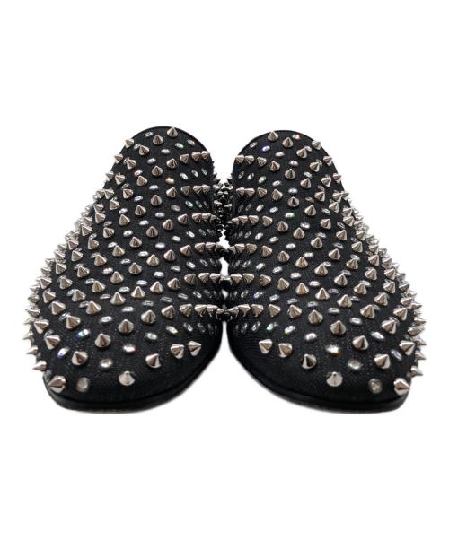 Christian Louboutin（クリスチャン・ルブタン）Christian Louboutin (クリスチャン・ルブタン) ビジュースタッズスリッポン　ダンデライオン フラットッキャンバス ブラック サイズ:44 1/2の古着・服飾アイテム
