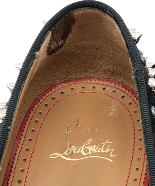 Christian Louboutin（クリスチャン・ルブタン）Christian Louboutin (クリスチャン・ルブタン) ビジュースタッズスリッポン　ダンデライオン フラットッキャンバス ブラック サイズ:44 1/2の古着・服飾アイテム