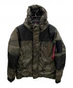 ALPHAアルファ）の古着「中綿ジャケット」｜カーキ×ブラック