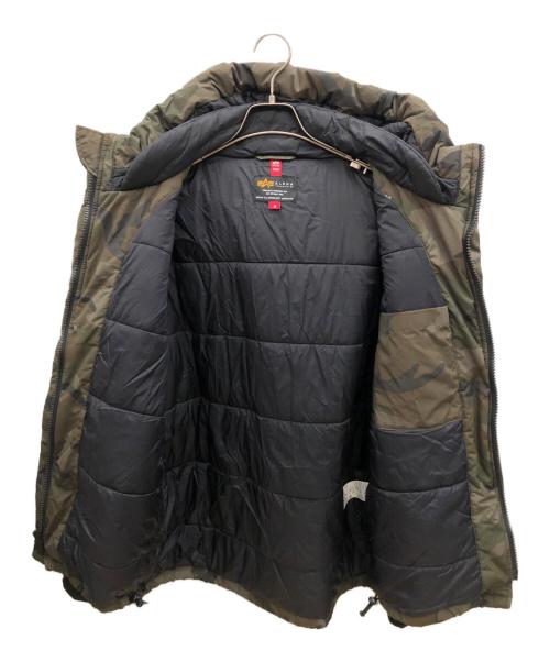 ALPHA（アルファ）ALPHA (アルファ) 中綿ジャケット カーキ×ブラック サイズ:Mの古着・服飾アイテム