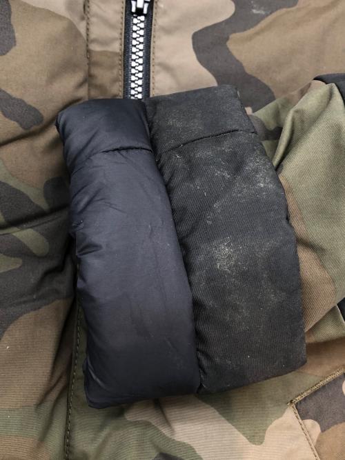 ALPHA（アルファ）ALPHA (アルファ) 中綿ジャケット カーキ×ブラック サイズ:Mの古着・服飾アイテム