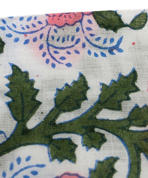 SZ Blockprints（エスゼットブロックプリント）SZ Blockprints (エスゼットブロックプリント) ワンピース ホワイト×ブルー サイズ:Sの古着・服飾アイテム