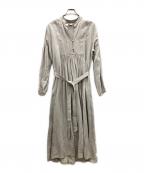 Ron Hermanロンハーマン）の古着「リネン混バンドカラーシャツワンピース」｜ベージュ