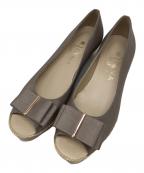 DIANAダイアナ）の古着「オープントゥパンプス」｜グレージュ