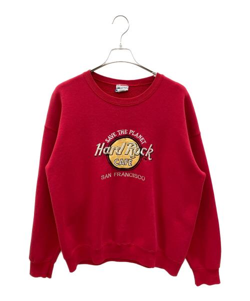 LEE（リー）LEE (リー) 90s刺繍スウェット　Hard Rock CAFE　USA製　古着 レッド サイズ:XLの古着・服飾アイテム