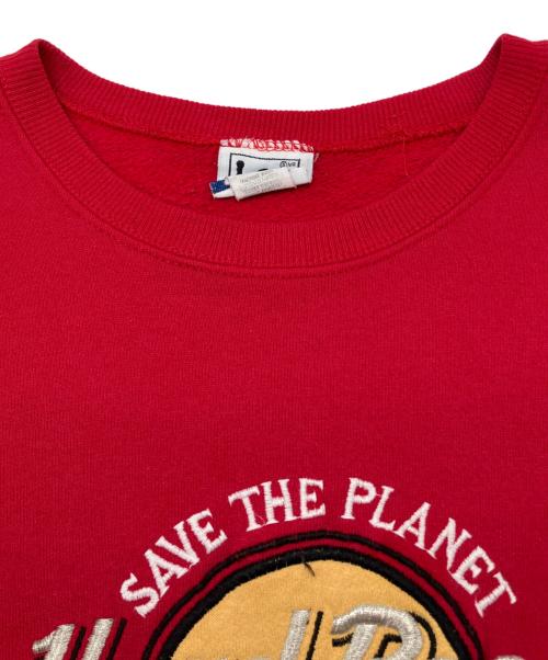 LEE（リー）LEE (リー) 90s刺繍スウェット　Hard Rock CAFE　USA製　古着 レッド サイズ:XLの古着・服飾アイテム