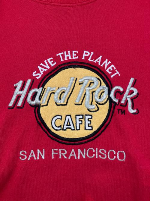 LEE（リー）LEE (リー) 90s刺繍スウェット　Hard Rock CAFE　USA製　古着 レッド サイズ:XLの古着・服飾アイテム