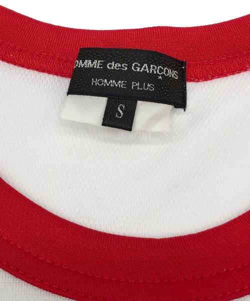 COMME des GARCONS HOMME PLUS（コムデギャルソンオムプリュス）COMME des GARCONS HOMME PLUS (コムデギャルソンオムプリュス) リンガーTシャツ　AD2007 ホワイト×レッド サイズ:Sの古着・服飾アイテム