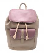 PAUL SMITHポールスミス）の古着「バックパック　インセットスワールポケット レザーリュック」｜ベージュ