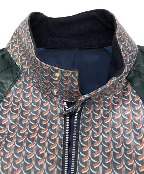 02DERIV（ツーディライヴ）02DERIV (ツーディライヴ) レザージャケット グリーン サイズ:2(M)の古着・服飾アイテム