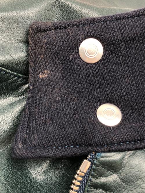 02DERIV（ツーディライヴ）02DERIV (ツーディライヴ) レザージャケット グリーン サイズ:2(M)の古着・服飾アイテム