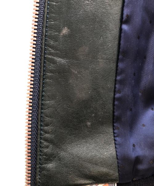 02DERIV（ツーディライヴ）02DERIV (ツーディライヴ) レザージャケット グリーン サイズ:2(M)の古着・服飾アイテム