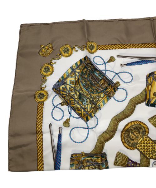 HERMES（エルメス）HERMES (エルメス) 	LES TAMBOURS / タンブールの太鼓 ベージュ×ホワイトの古着・服飾アイテム