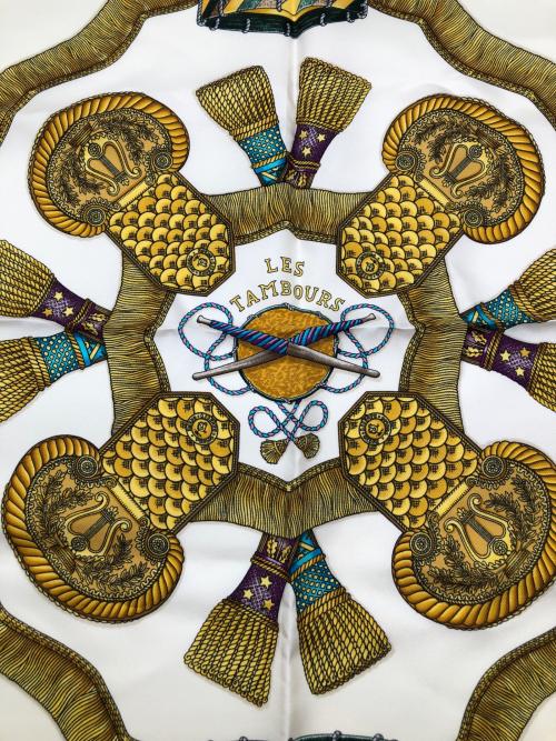 HERMES（エルメス）HERMES (エルメス) 	LES TAMBOURS / タンブールの太鼓 ベージュ×ホワイトの古着・服飾アイテム