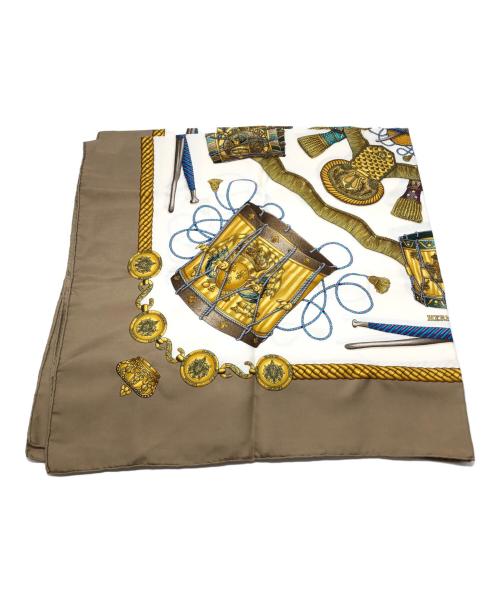 HERMES（エルメス）HERMES (エルメス) 	LES TAMBOURS / タンブールの太鼓 ベージュ×ホワイトの古着・服飾アイテム