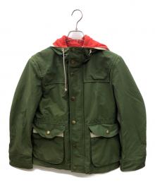 BURBERRY BLACK LABEL（バーバリーブラックレーベル）の古着「マウンテンパーカー」｜カーキ×レッド