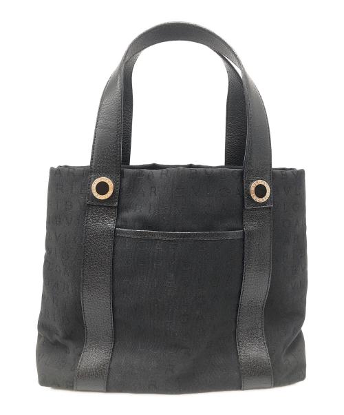 BVLGARI（ブルガリ）BVLGARI (ブルガリ) トートバッグ　ロゴマニア　ポーチ付 ブラックの古着・服飾アイテム