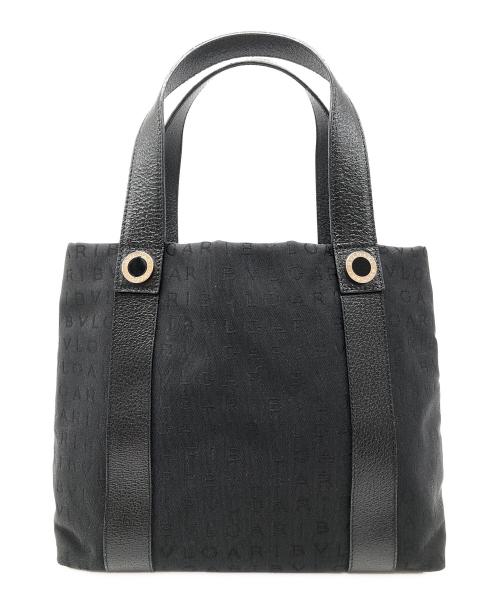 BVLGARI（ブルガリ）BVLGARI (ブルガリ) トートバッグ　ロゴマニア　ポーチ付 ブラックの古着・服飾アイテム