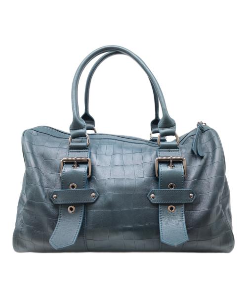 LONGCHAMP（ロンシャン）LONGCHAMP (ロンシャン) ハンドバッグ　クロコ型押し グリーンの古着・服飾アイテム