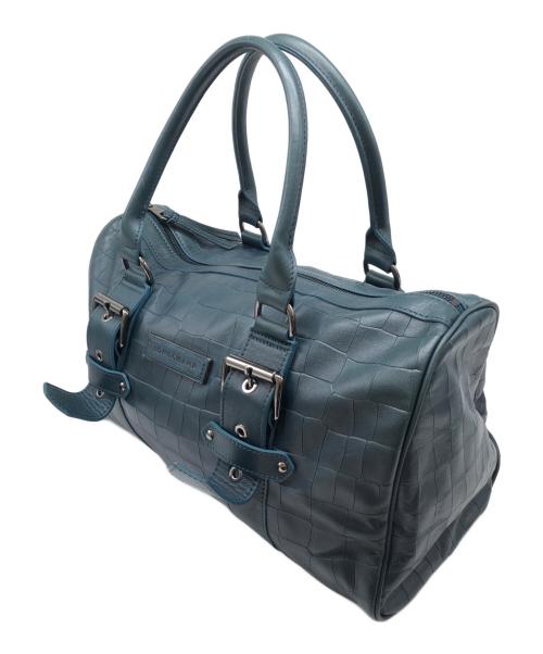 LONGCHAMP（ロンシャン）LONGCHAMP (ロンシャン) ハンドバッグ　クロコ型押し グリーンの古着・服飾アイテム