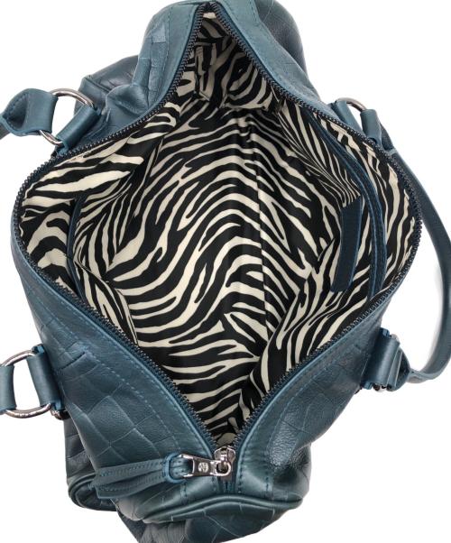 LONGCHAMP（ロンシャン）LONGCHAMP (ロンシャン) ハンドバッグ　クロコ型押し グリーンの古着・服飾アイテム