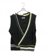 TENDER PERSONテンダ―パーソン）の古着「クロスニットベスト」｜ブラック