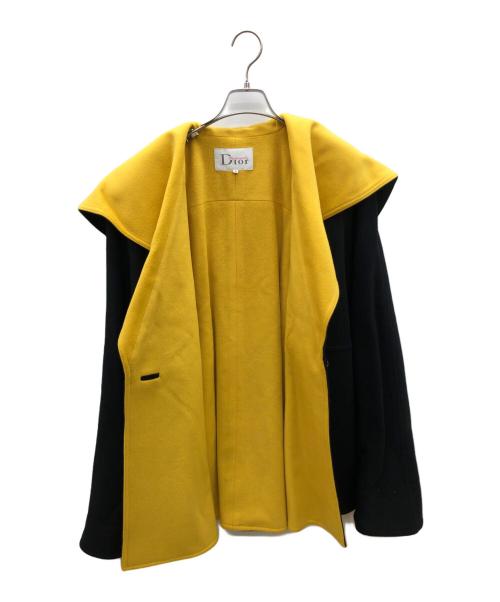 Mademoiselle Dior（マドモアゼル ディオール）Mademoiselle Dior (マドモアゼル ディオール) ウールコート ブラック×イエロー サイズ:Mの古着・服飾アイテム