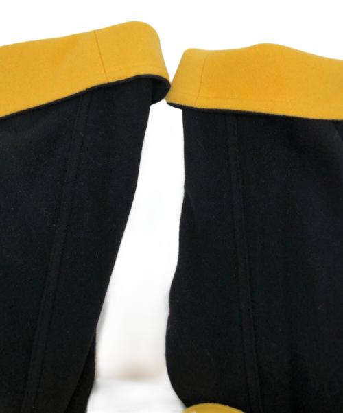 Mademoiselle Dior（マドモアゼル ディオール）Mademoiselle Dior (マドモアゼル ディオール) ウールコート ブラック×イエロー サイズ:Mの古着・服飾アイテム