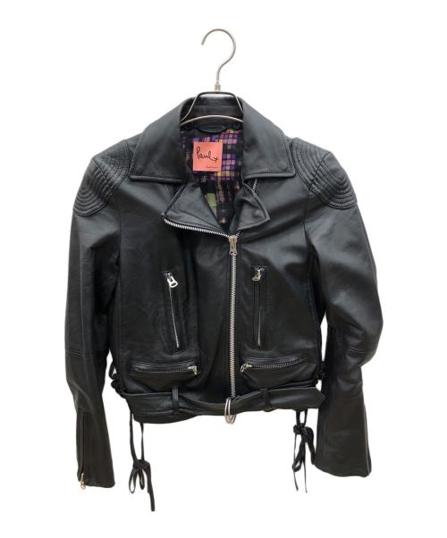 PAUL SMITH（ポールスミス）PAUL SMITH (ポールスミス) ダブルライダースジャケット ブラック サイズ:40の古着・服飾アイテム