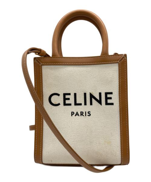 CELINE（セリーヌ）CELINE (セリーヌ) ミニ バーティカル カバ アイボリー×ベージュの古着・服飾アイテム
