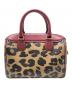 COACH (コーチ) 2WAYバッグ　レオパード ベージュ×ワインレッド：11000円