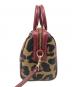 中古・古着 COACH (コーチ) 2WAYバッグ　レオパード ベージュ×ワインレッド：11000円