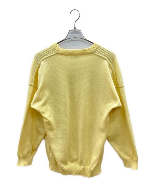 CHEMISE LACOSTE（シュミーズ ラコステ）CHEMISE LACOSTE (シュミーズ ラコステ) 70sVネックニット 70s後期 古着 イエロー サイズ:XXLの古着・服飾アイテム