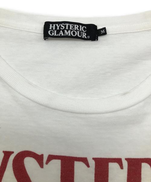 Hysteric Glamour（ヒステリックグラマー）Hysteric Glamour (ヒステリックグラマー) ボーダースリーブプリントTシャツ ホワイト×ブラック サイズ:Mの古着・服飾アイテム