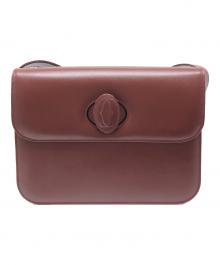 Cartier（カルティエ）の古着「ターンロックショルダーバッグ　マストライン」｜ワインレッド
