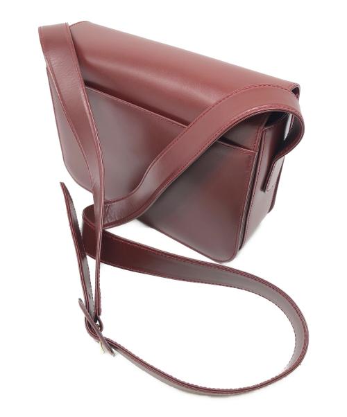 Cartier（カルティエ）Cartier (カルティエ) ターンロックショルダーバッグ　マストライン ワインレッドの古着・服飾アイテム