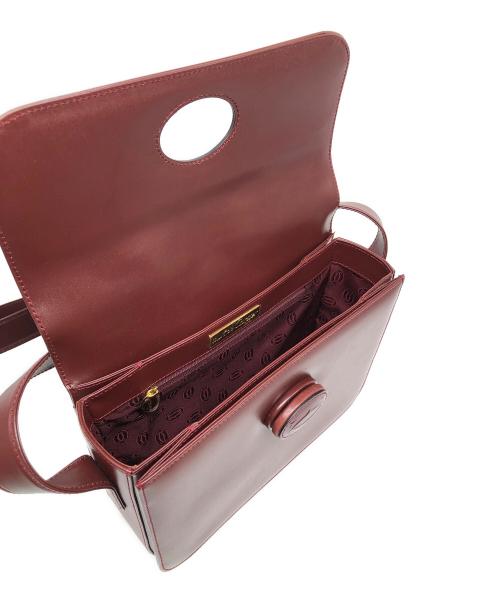 Cartier（カルティエ）Cartier (カルティエ) ターンロックショルダーバッグ　マストライン ワインレッドの古着・服飾アイテム