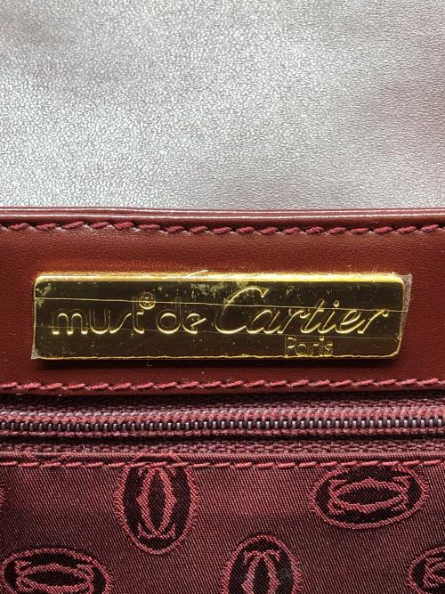 Cartier（カルティエ）Cartier (カルティエ) ターンロックショルダーバッグ　マストライン ワインレッドの古着・服飾アイテム