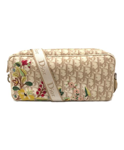 Christian Dior（クリスチャン ディオール）Christian Dior (クリスチャン ディオール) 刺繍ショルダーバッグ  トロッター ベージュの古着・服飾アイテム