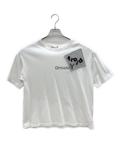 GROUND Y（グラウンドワイ）GROUND Y (グラウンドワイ) パッチワークTシャツ ホワイト サイズ:2の古着・服飾アイテム