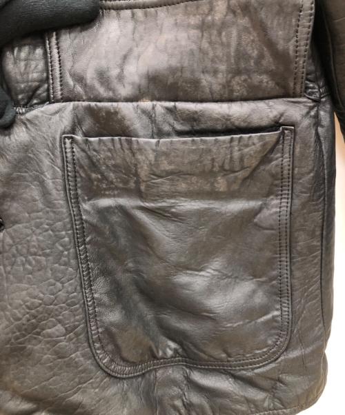 Vallemosso（ヴァッレモッソ）VALLEMOSSO (ヴァッレモッソ) ラムレザージャケット ブラック サイズ:Lの古着・服飾アイテム